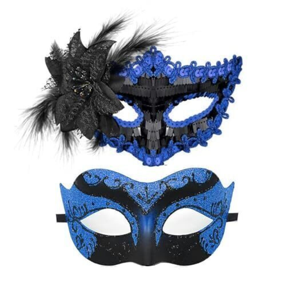 2877 Masquerade Mask Couple Venetian Masks for Halloween Carnival Costume